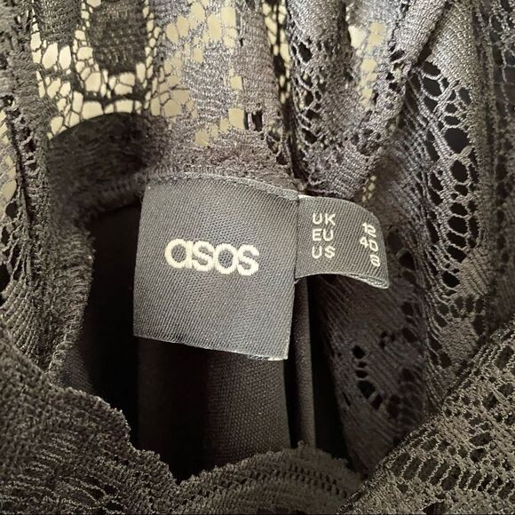 Asos-Lace Insert Sleeveless Midi Dress (Size:8) - Picture 12 of 12